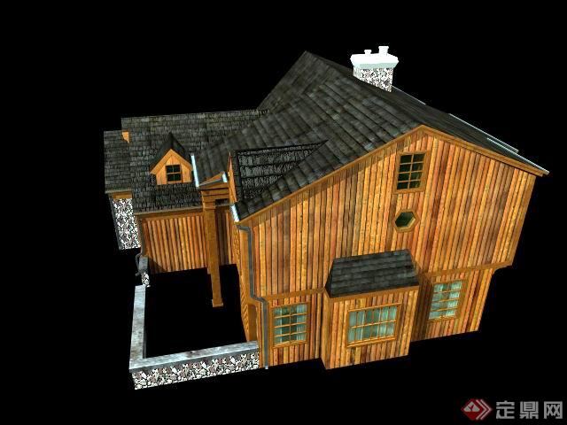 特色木屋住宅建筑设计3DMAX模型