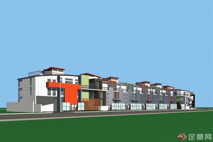 联排住宅建筑设计3DMAX模型(3)