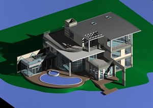 三层豪华别墅建筑设计3DMAX模型