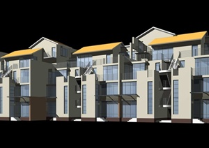 四层公寓建筑设计3DMAX模型