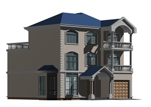 三层现代别墅建筑设计MAX模型
