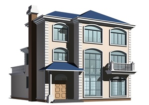 现代三层别墅建筑设计MAX模型