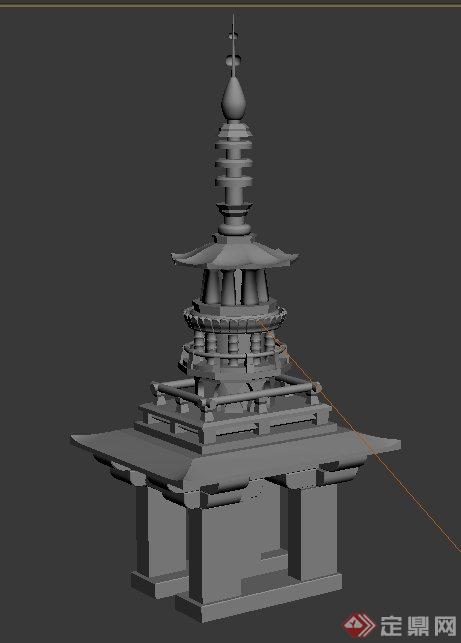 古中式经幢设计3DMAX模型(2)