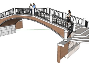 现代风格园林拱桥SU(草图大师)模型