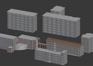某学校多栋建筑设计MAX模型