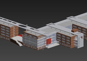 一栋教学楼建筑设计3DMAX模型