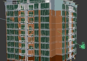 现代小高层公寓住宅楼建筑设计3dmax模型