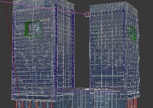 现代高层商务中心建筑设计3dmax模型