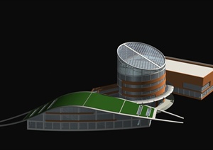 某学校图书馆建筑设计3DMAX模型