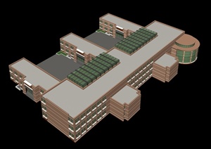 现代三层教学楼建筑设计3DMAX模型