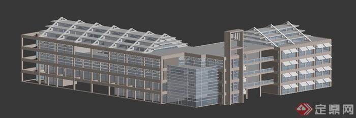 现代特色教学楼建筑设计3DMAX模型