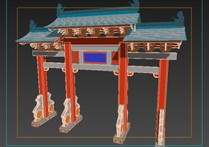 中式精致牌坊设计3dmax模型