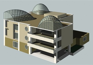 三层幼儿园教学建筑设计MAX模型