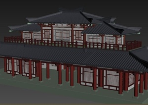 古典中式文化建筑殿堂建筑设计3dmax模型