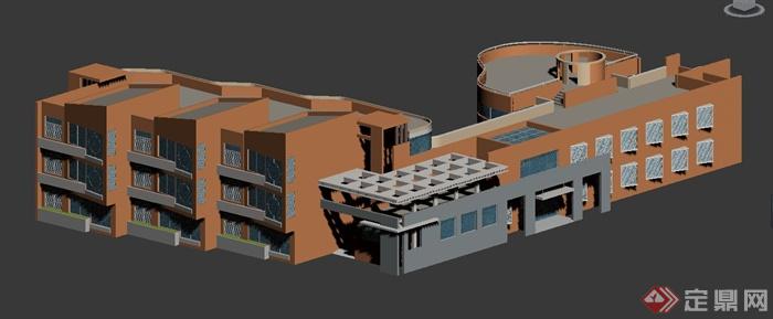 三层幼儿园教学建筑设计3DMAX模型