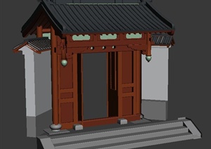 古中式垂花门设计3DMAX模型
