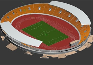 某田径足球场馆建筑设计3DMAX模型