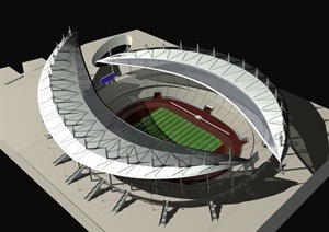 特色体育球场建筑设计MAX模型