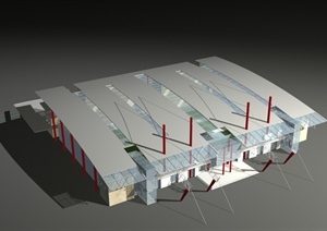 现代特色体育馆建筑设计MAX模型