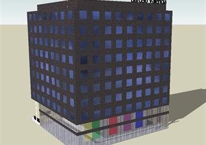 现代某多层创业办公楼建筑设计SU(草图大师)模型