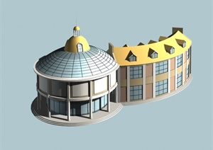欧式会所建筑设计MAX模型