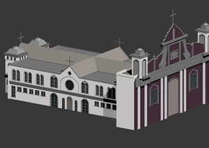 大教堂建筑设计MAX模型