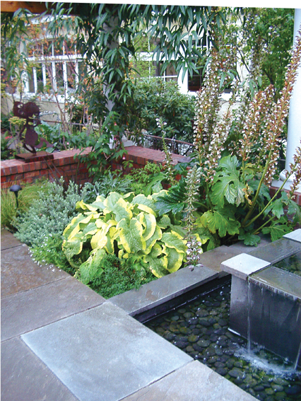 庭院景观,花池,水景,地面铺装