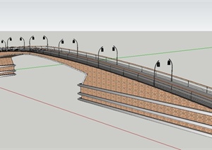 现代风格拱形景观桥SU(草图大师)模型