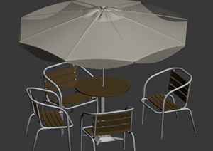 伞桌椅设计MAX模型