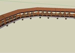某古中式廊道设计SU(草图大师)模型