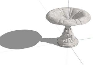 欧式石制水钵设计SU(草图大师)模型