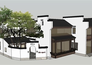 现代新中式风格会所建筑设计SU(草图大师)模型