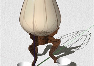 中式台灯设计SU(草图大师)模型