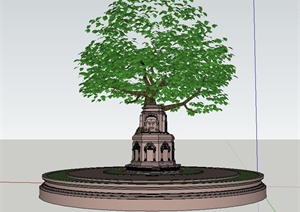 园林小品树雕设计SU(草图大师)模型