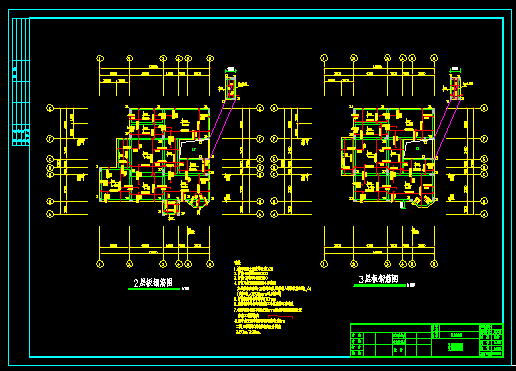 某三层欧式别墅建筑设计CAD施工图与结构图5