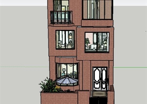 某三层欧式风格住宅建筑与室内设计SU(草图大师)模型