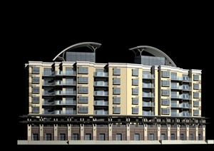 六层商住建筑设计3DMAX模型