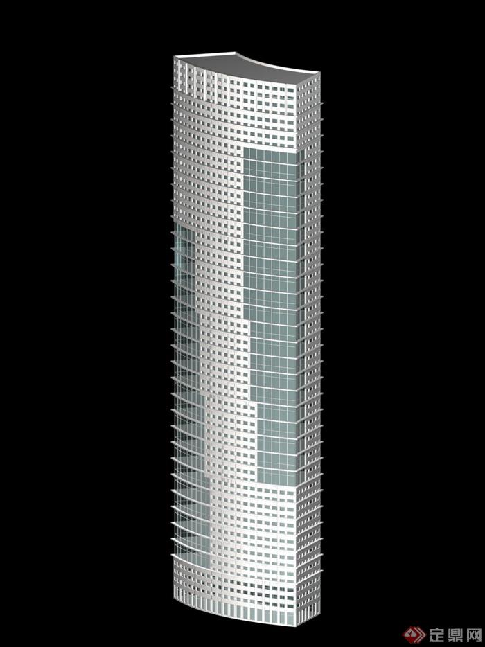 一栋高层住宅建筑设计3DMAX模型