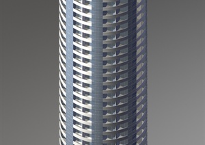 圆柱形高层住宅建筑设计MAX模型