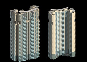 高层特色住宅建筑设计MAX模型