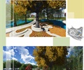 广场景观,树池坐凳,地面铺装,水景