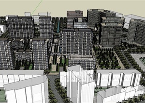 某办公住宅区整体规划设计SU(草图大师)模型