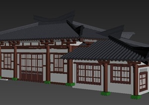 古典中式单层门房建筑设计3dmax模型