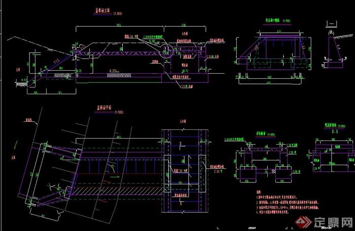 园桥建筑构件盖板涵设计CAD图(1)