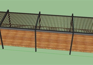 现代简约廊架坐凳设计SU(草图大师)模型