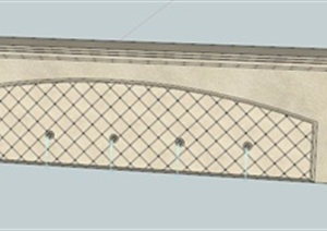 某欧式吐水景墙设计SU(草图大师)模型