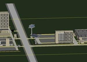 现代某大型木材工厂厂房建筑设计3DMAX模型