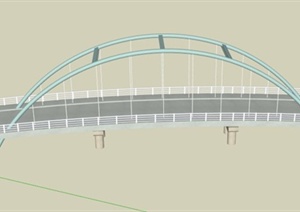 现代车形大桥设计SU(草图大师)模型