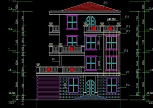 某三层欧式别墅建筑设计CAD施工图与结构图