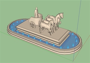 某欧式雕塑水池设计SU(草图大师)模型